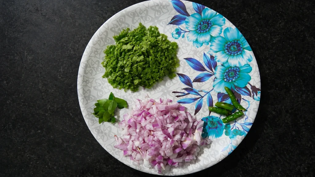 Preparation before making 'Kanda Poha'