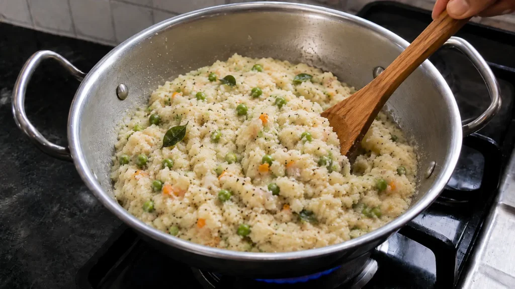 Step 6 — Vegetable Upma Recipe | Soft Rava Upma with Vegetables