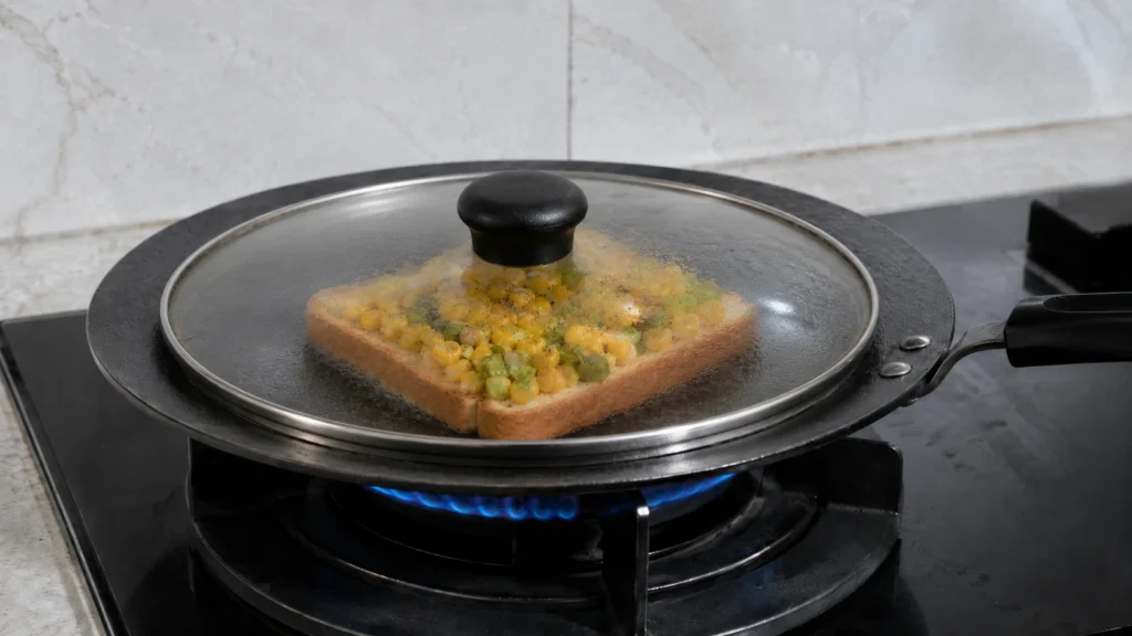 Step 6 — Masala Corn Toast Recipe | Easy Corn Bread Toast