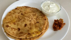 Aloo Paratha with Curd Recipe | Stuffed Potato Paratha