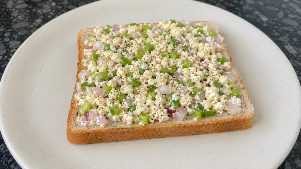 Step 2 — Paneer Vegetable Sandwich Recipe | Easy Toasted Paneer Sandwich