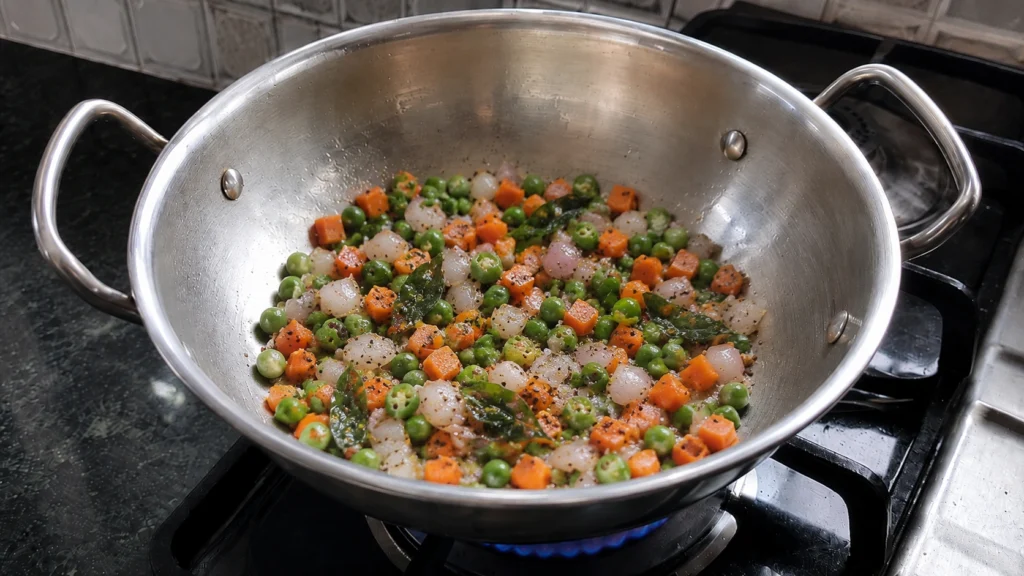 Step 3 — Vegetable Upma Recipe | Soft Rava Upma with Vegetables