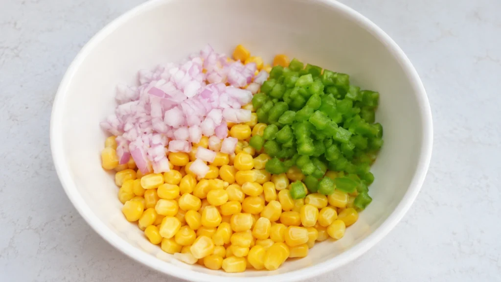 Step 1 — Masala Corn Toast Recipe | Easy Corn Bread Toast