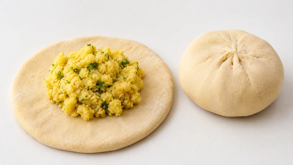 Step 4 — Aloo Paratha with Curd Recipe | Stuffed Potato Paratha